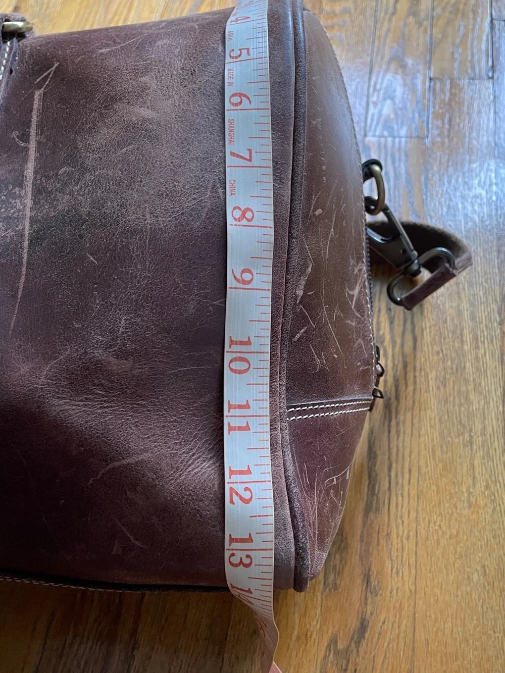 Aaron Leather Duffel Bag - Distressed Brown